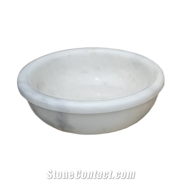 Afyon White Marble Sink - Afhl-29, White Marble Sinks & Basins, Kitchen Sinks