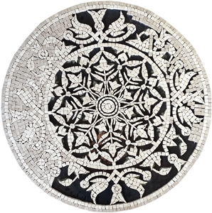 Artmosaic, Crema Nouva Marble Mosaic Medallion, Beige Mosaic Medallion