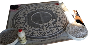 Artmosaic, Crema Nouva Marble Mosaic Medallion, Beige Mosaic Medallion