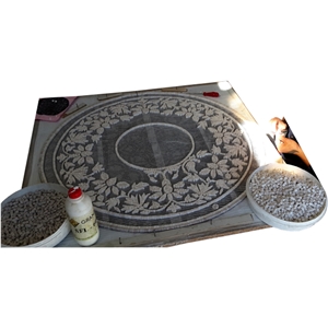 Artmosaic, Crema Nouva Marble Mosaic Medallion, Beige Mosaic Medallion