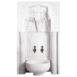 Decorative Hammam Wall Panels, Mugla White Marble Bath Design Turkey