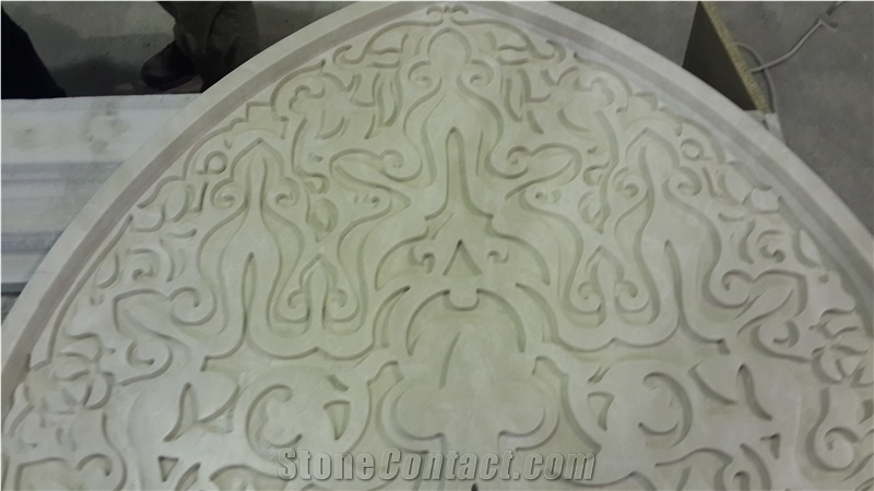 Decorative Hammam Wall Panels, Mugla White Marble Bath Design Turkey