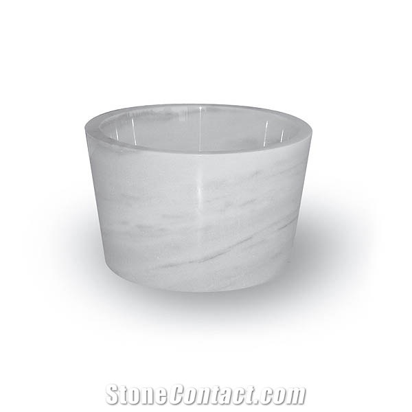 Exclusive Marble Basin- Afhkm-303, White Marble Round Basins, Afyon White Marble Basins, Bathroom Sinks