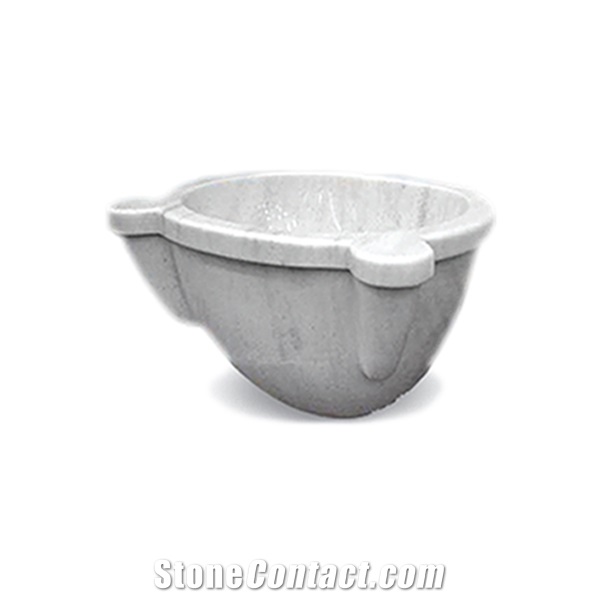 Mugla White Marble Basin - Afhk-39, Silver White Marble Sinks & Basins Turkey
