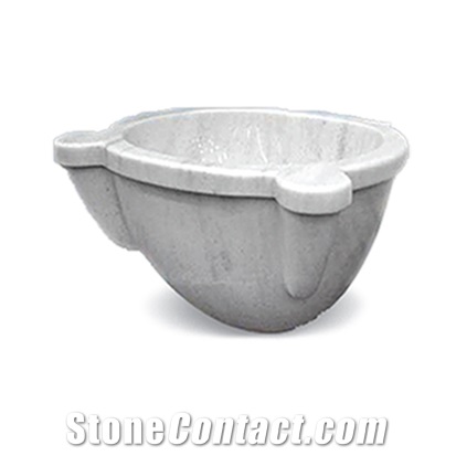 Mugla White Marble Basin - Afhk-39, Silver White Marble Sinks & Basins Turkey