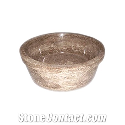 Noce Travertine Sink - Afhl-33, Brown Travertine Sinks & Basins, Bathroom Sinks