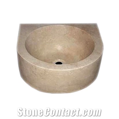 Noce Travertine Sink - Afhl-37, Brown Travertine Sinks & Basins, Kitchen Sinks