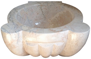 Rosalia Beige Marble Basin - Afhk-49, Beige Marble Sinks & Basins Turkey