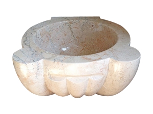 Rosalia Beige Marble Basin - Afhk-49, Beige Marble Sinks & Basins Turkey