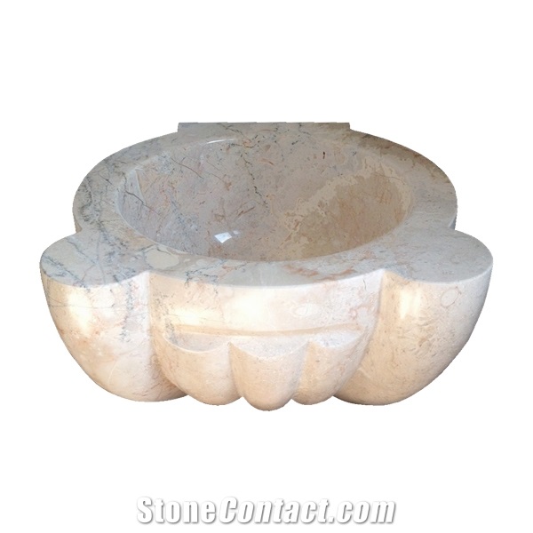 Rosalia Beige Marble Basin - Afhk-49, Beige Marble Sinks & Basins Turkey