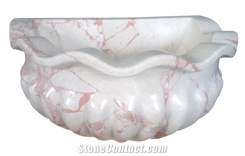 Rosalia Beige Marble Basin - Afhk-58, Beige Marble Sinks & Basins, Bathroom Sinks