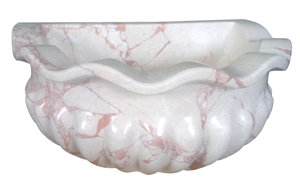 Rosalia Beige Marble Basin - Afhk-58, Beige Marble Sinks & Basins, Bathroom Sinks