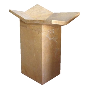 Yellow Travertine Sink - Afhl-70, Yellow Travertine Sinks & Basins, Bathroom Sinks
