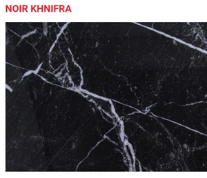 Noir Khenifra Marble Tiles & Slabs, Black Polished Marble Floor Tiles, Wall Tiles Morocco