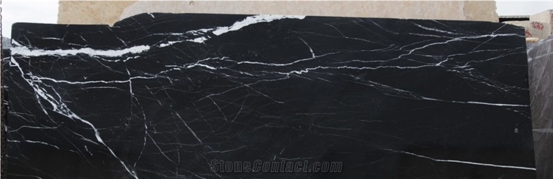 Noir Khenifra Marble Tiles & Slabs, Black Polished Marble Floor Tiles, Wall Tiles Morocco