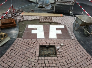 Montiggler Porphyr Porfido Di Monticolo Cobbles,Cubestone for Roads