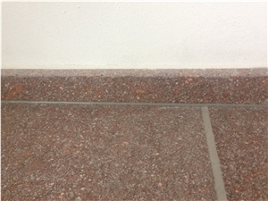 Montiggler Porphyr Porfido Di Monticolo Steps, Red Porphyr Stair Threshold and Risers