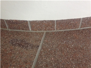 Montiggler Porphyr Porfido Di Monticolo Steps, Red Porphyr Stair Threshold and Risers