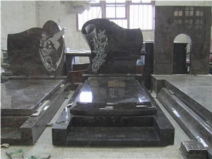 Shanxi Sesame Black Granite Monument & Tombstone, Engraved Tombstones