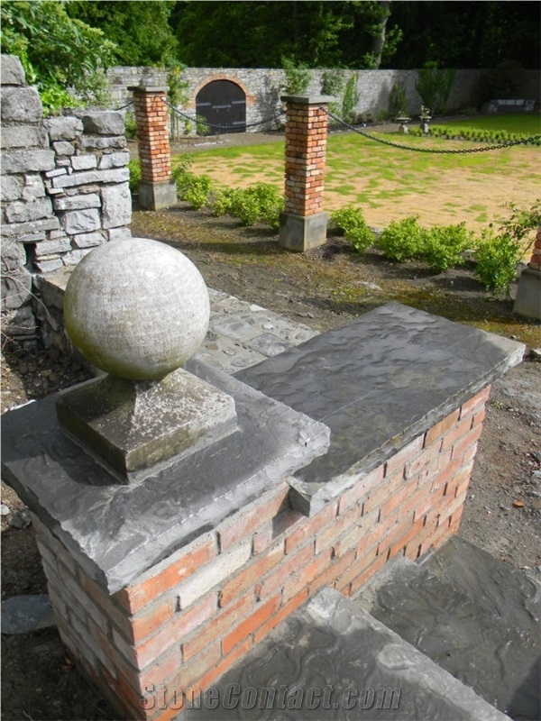 Liscannor Stone Piers and Wall Capping, Doolin Stone Wall Parapets