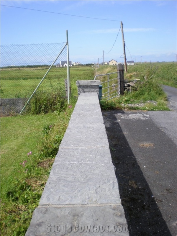 Liscannor Stone Piers and Wall Capping, Doolin Stone Wall Parapets