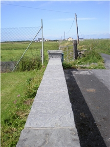 Liscannor Stone Piers and Wall Capping, Doolin Stone Wall Parapets