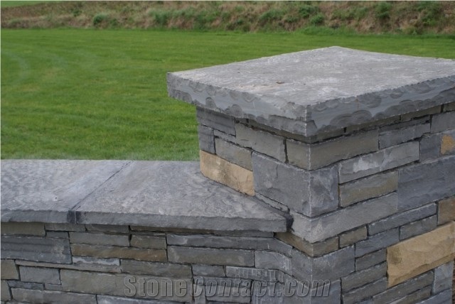 Liscannor Stone Piers and Wall Capping, Doolin Stone Wall Parapets