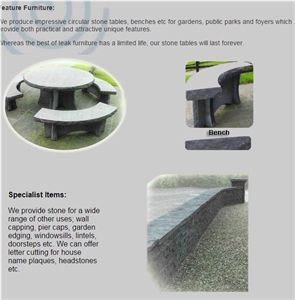 Liscannor Stone Feature Furniture, Benches, Table Sets