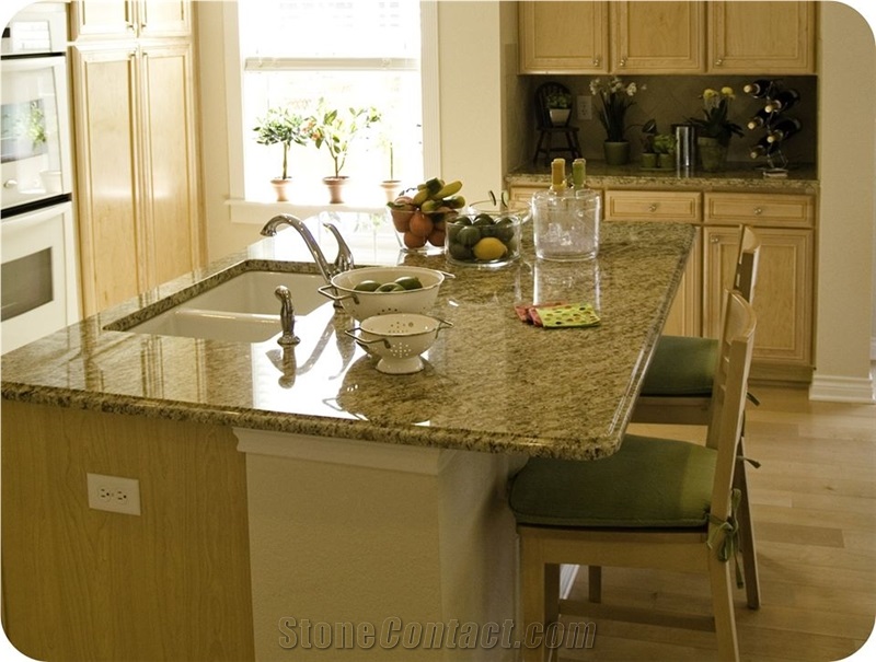 Giallo Vicenza Granite Ogee Edge Kitchen Island Top