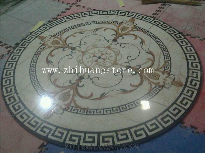 Floor Center Round Design Marble Medallion