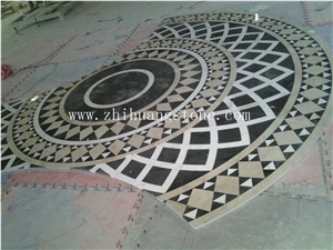 Floor Center Round Design Marble Medallion