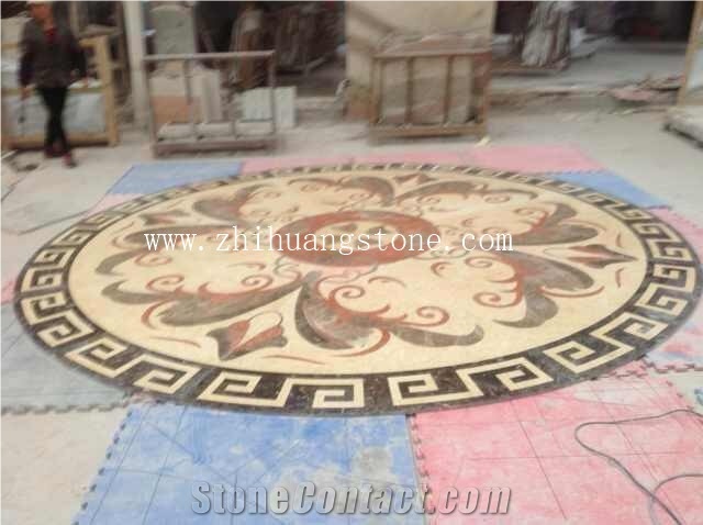 Floor Center Round Design Marble Medallion