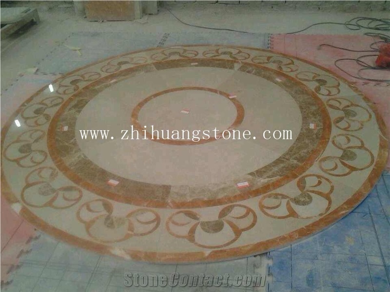 Floor Center Round Design Marble Medallion