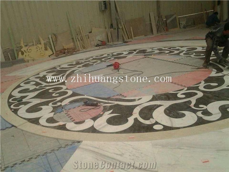 Floor Center Round Design Marble Medallion