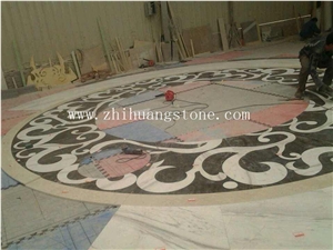Floor Center Round Design Marble Medallion