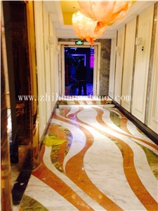 Running Color Design Marble Floor Medalion