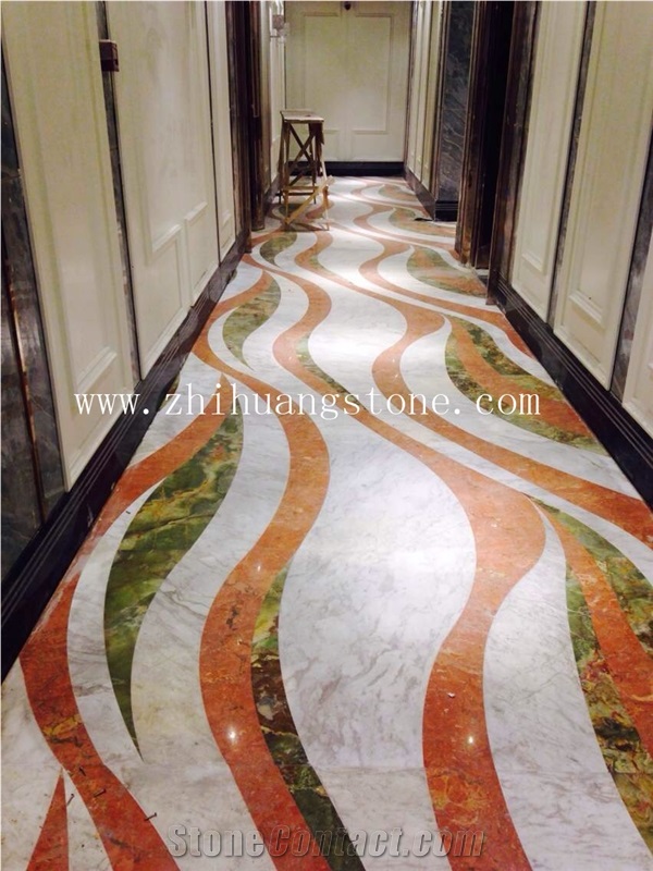 Running Color Design Marble Floor Medalion