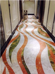 Running Color Design Marble Floor Medalion