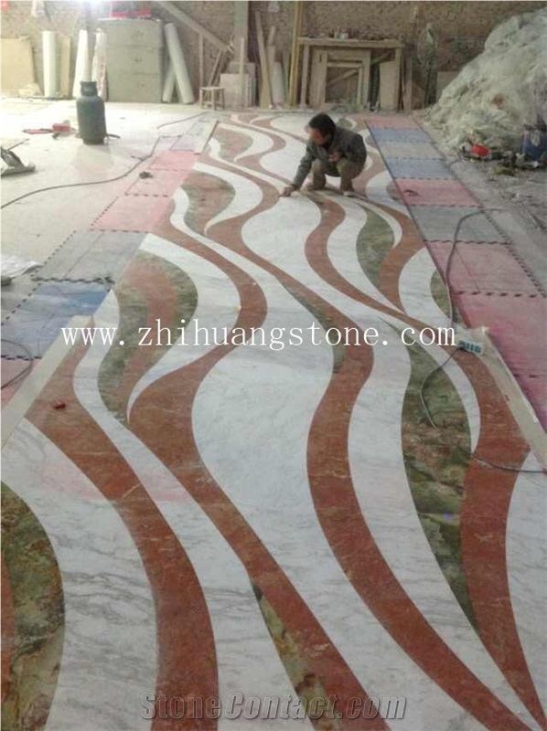 Running Color Design Marble Floor Medalion