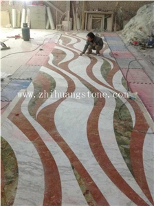 Running Color Design Marble Floor Medalion