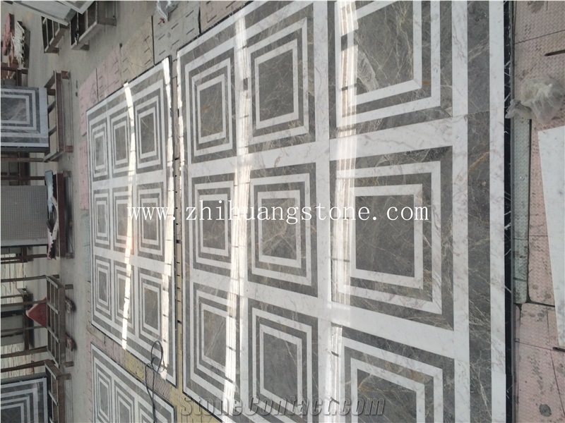 Square Design Marble Floor Medallion