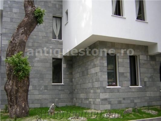 Gneiss Medgidia Gri De Sardinia Splitface Striped Wall Tiles
