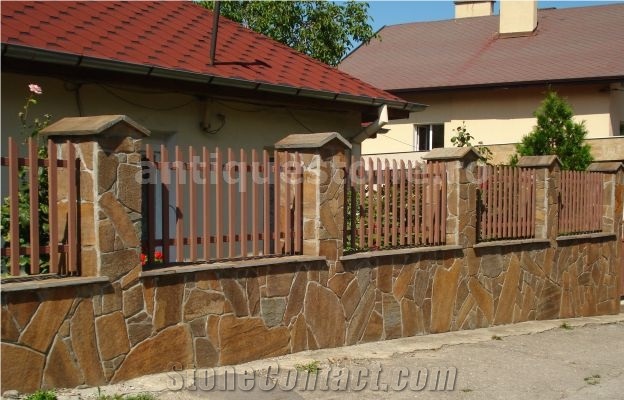 Gneiss Targu Mures Rust Cyprus Polygonal Wall and Floor Tiles