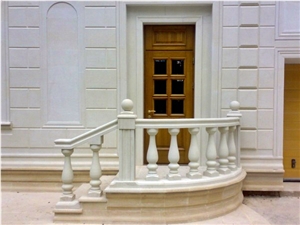White Dream Limestone Balustrade and Hand Railing