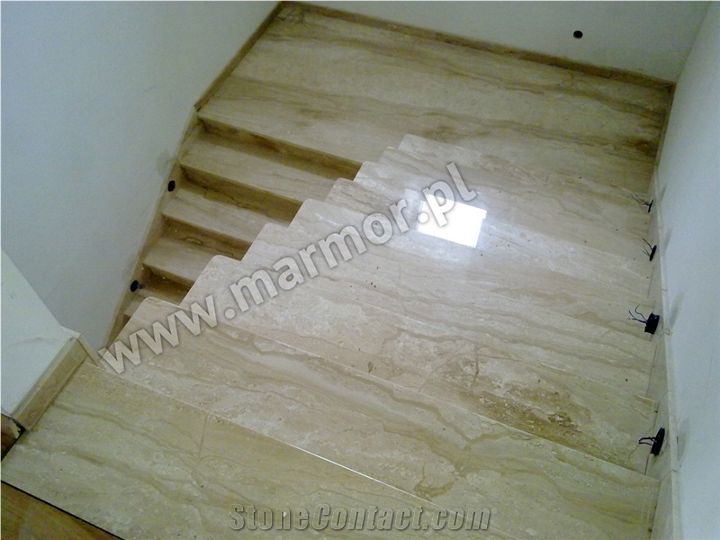 Daino Venato Marble Internal Stairs