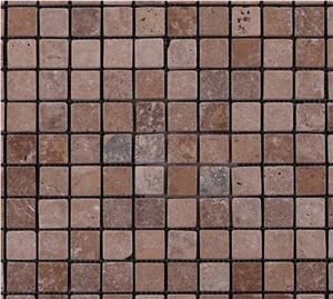 Walnut Travertine Tumbled Mosaic