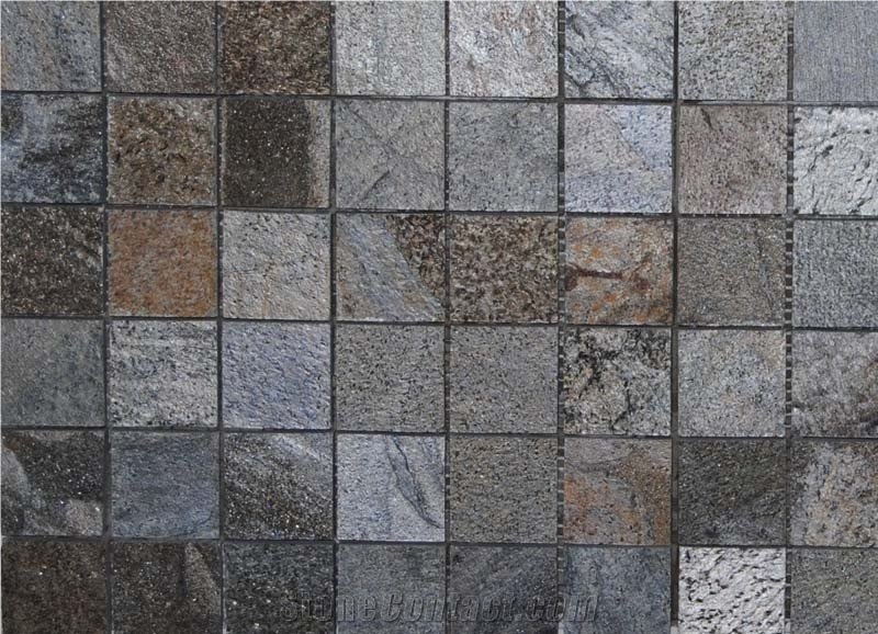 Zeera Green Slate 5x5 cm Mosaic