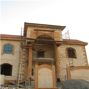 Cream Saudi Stone and Yellow Saudi Stone Building Project
