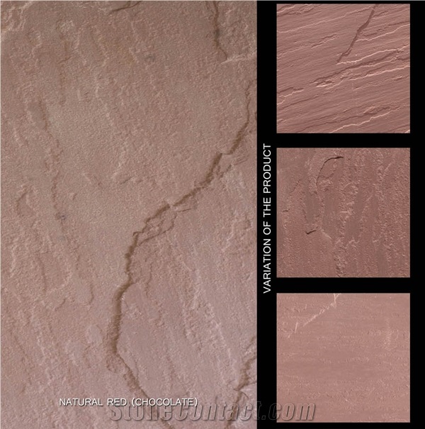 Red Chocolate Sandstone Sawn Cut Garden Steps