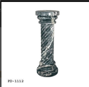 Jade Leaf Marble Eros Style Pedestal Column, Green Marble Column Pakistan